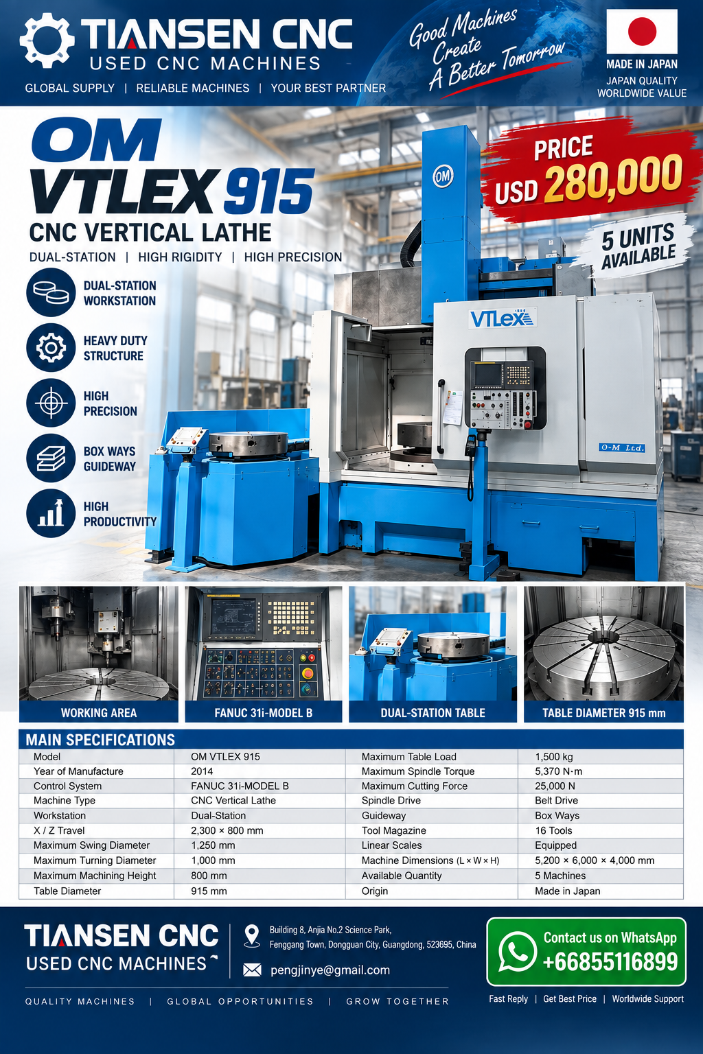 OM VTLEX 915 supplied product sheet
